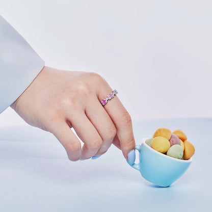 [Amore]Unique Colorful Emerald Cut Party Ring