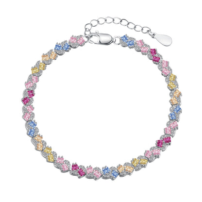 [Amore]Ornate Colorful Flower Shape Party Bracelet
