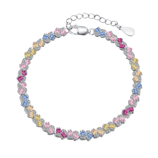 [Amore]Ornate Colorful Flower Shape Party Bracelet