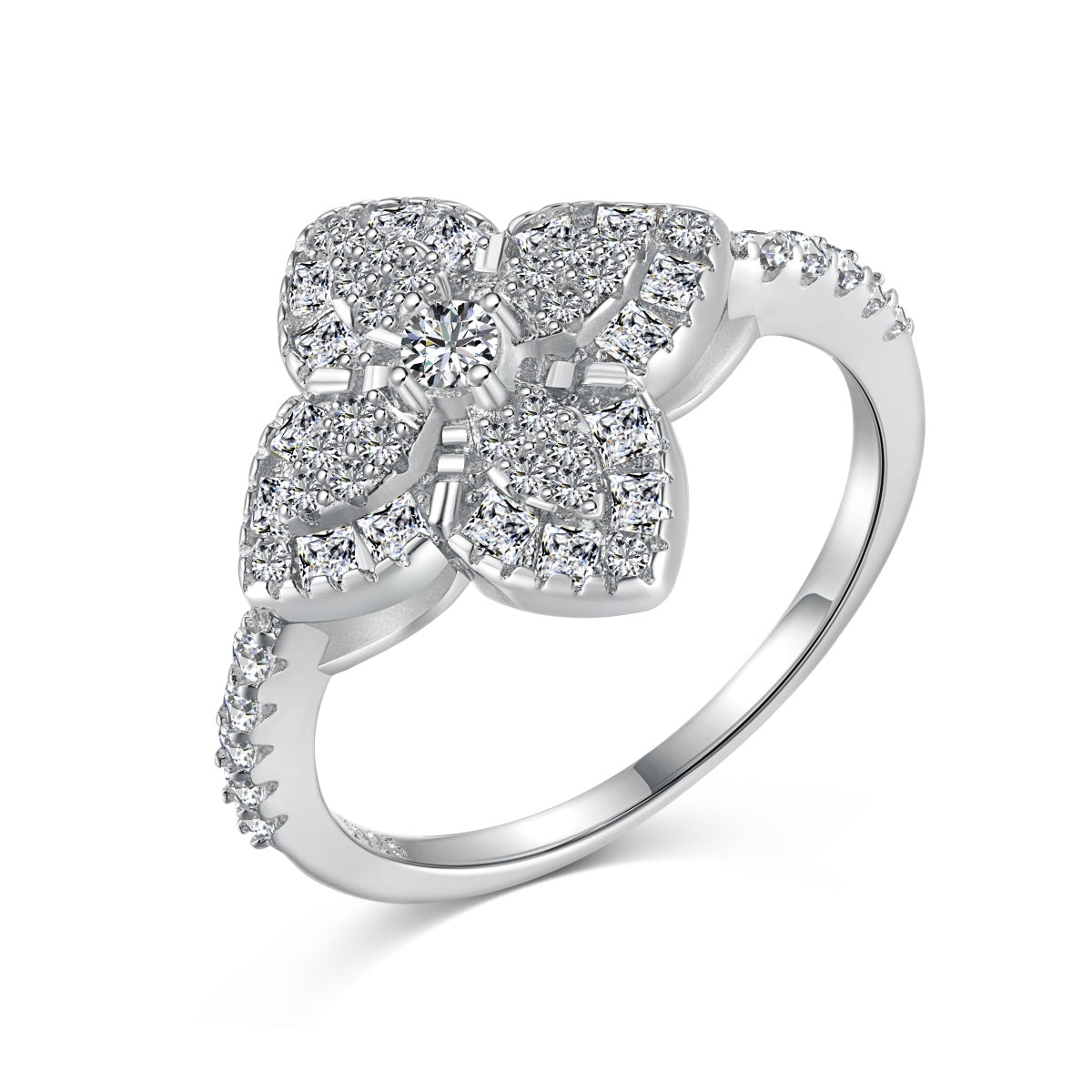 [Amore]Luxurious Colorful Flower Shape Banquet Ring