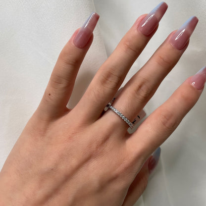[Amore]Delicate Sparkling Round Cut Daily Ring