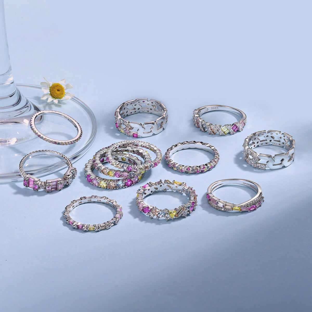 [Amore]Radiant Sparkling Round Cut Daily Ring