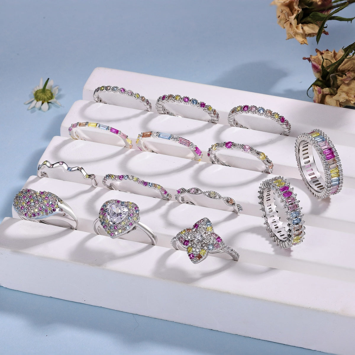 [Amore]Radiant Sparkling Round Cut Daily Ring