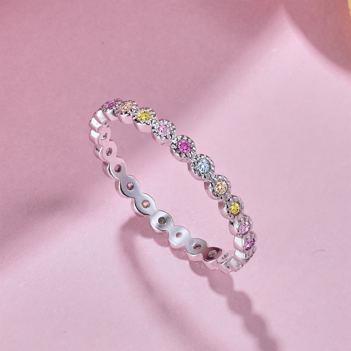 [Amore]Radiant Sparkling Round Cut Daily Ring