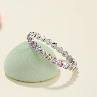 [Amore]Radiant Sparkling Round Cut Daily Ring