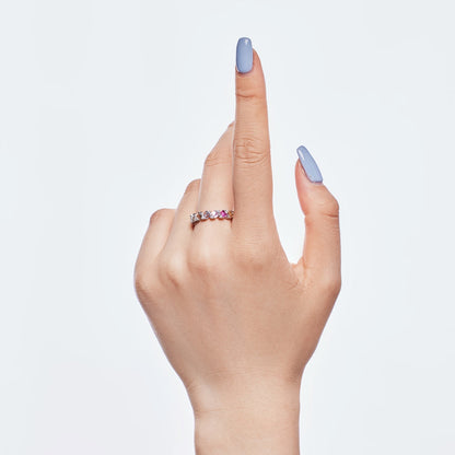 [Amore]Delicate Vibrant Emerald Cut Daily Ring