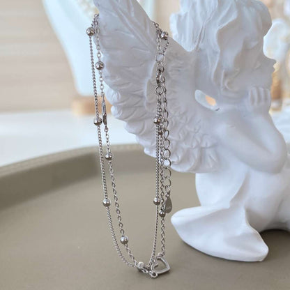 [Amore]Dainty Double Layer Love Heart Bracelet