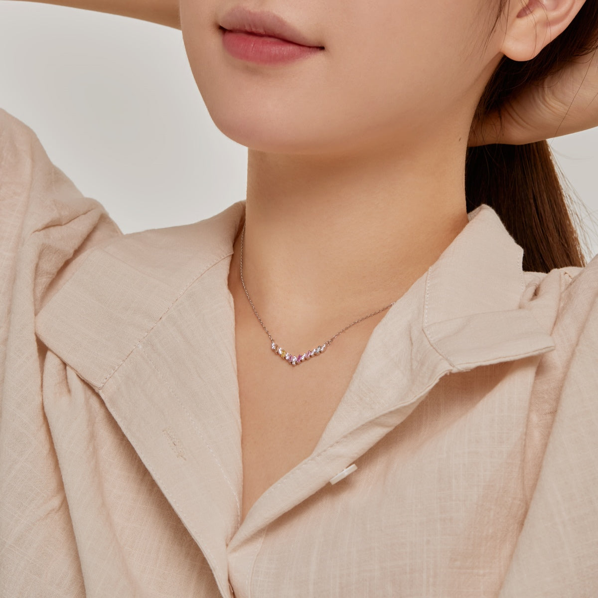 [Amore]Dazzling Rainbow Necklace