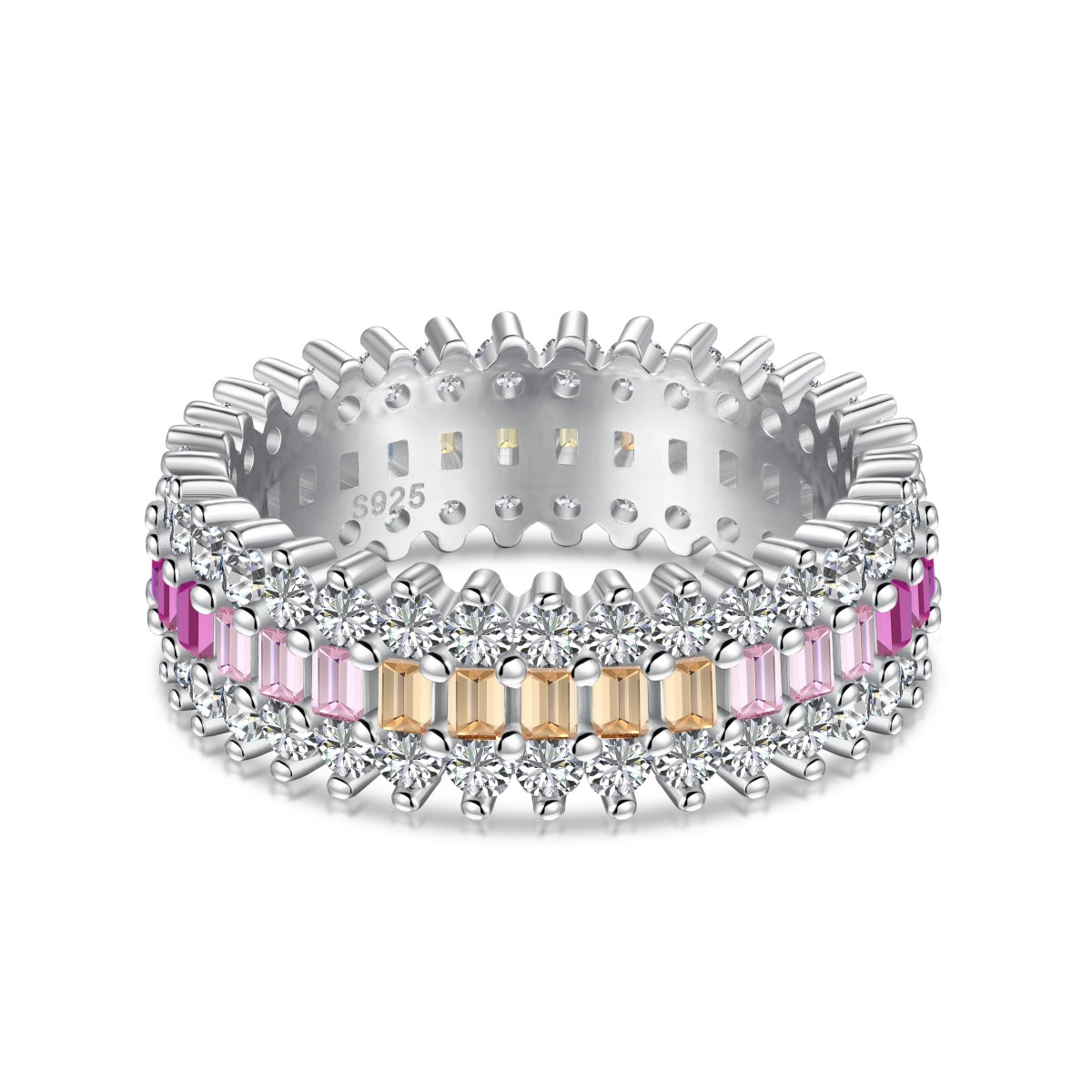 [Amore]Ornate Colorful Radiant Cut Daily Ring