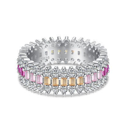 [Amore]Ornate Colorful Radiant Cut Daily Ring