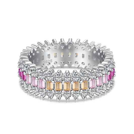 [Amore]Ornate Colorful Radiant Cut Daily Ring