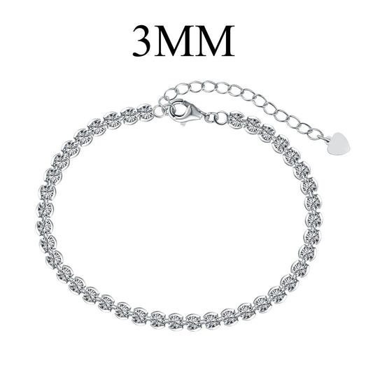 [Amore]Ornate  Sparkling Round Cut Daily Bracelet