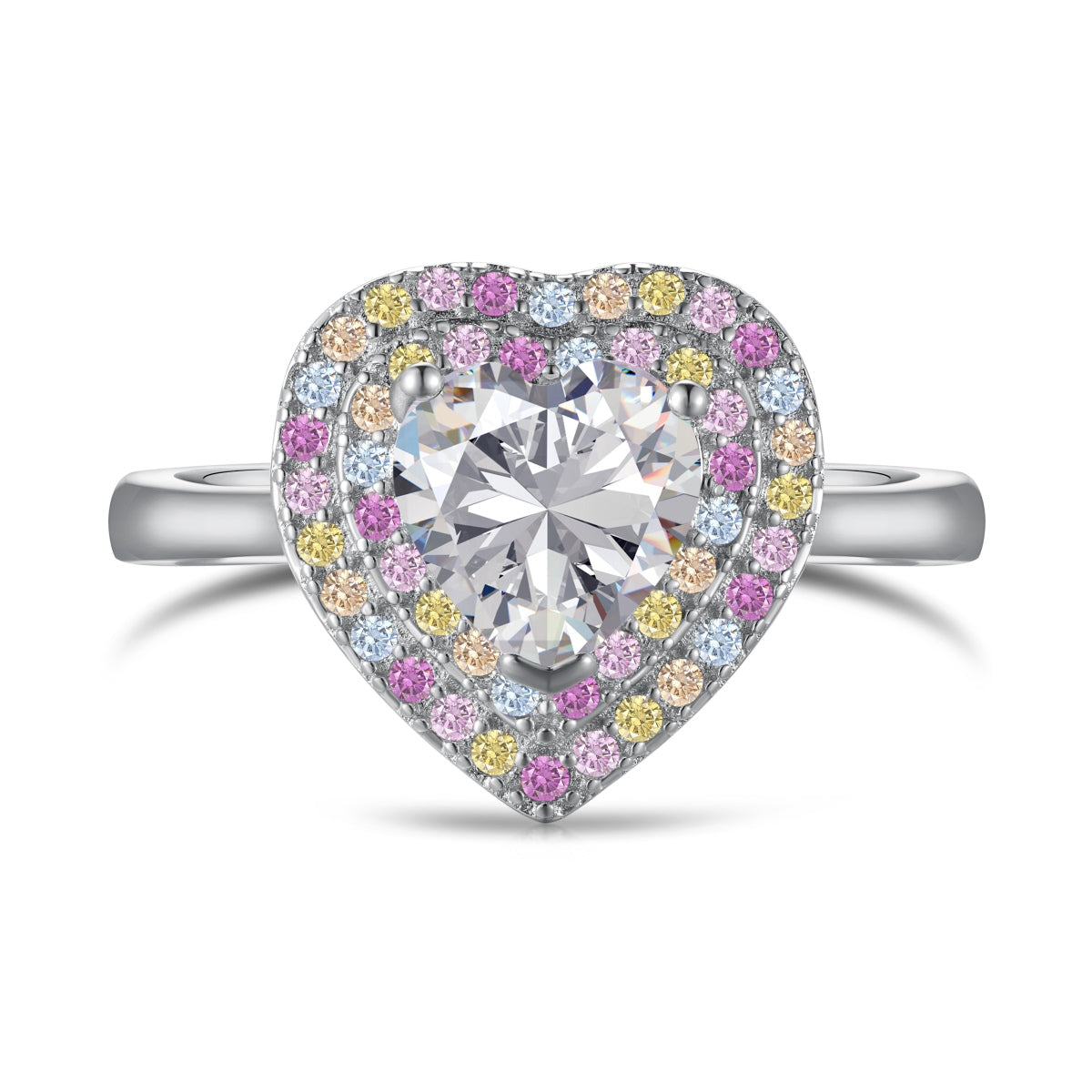 [Amore]Delicate Ebullient Heart Shape Wedding Ring