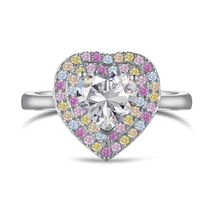 [Amore]Delicate Ebullient Heart Shape Wedding Ring