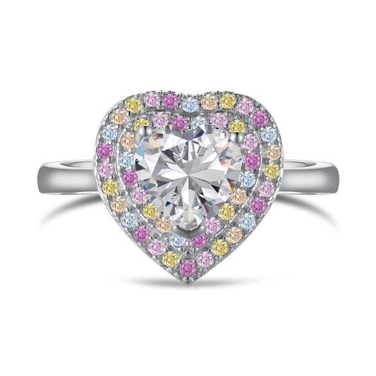 [Amore]Delicate Ebullient Heart Shape Wedding Ring