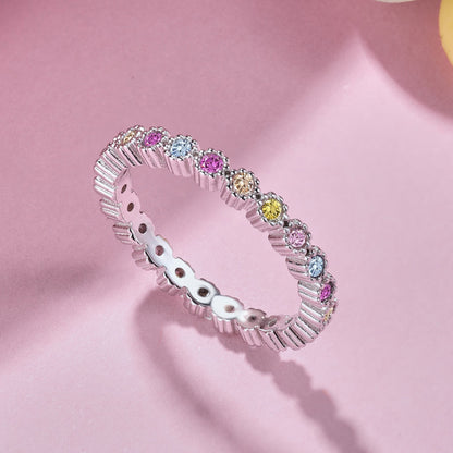 [Amore]Unique Scintillating Round Cut Daily Ring