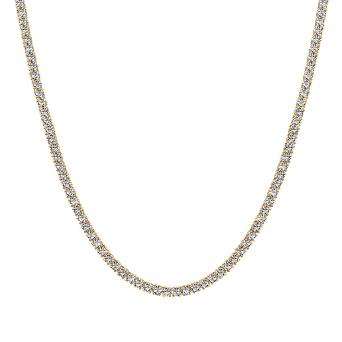 [Amore]Delicate Round Shape Tennis Necklace