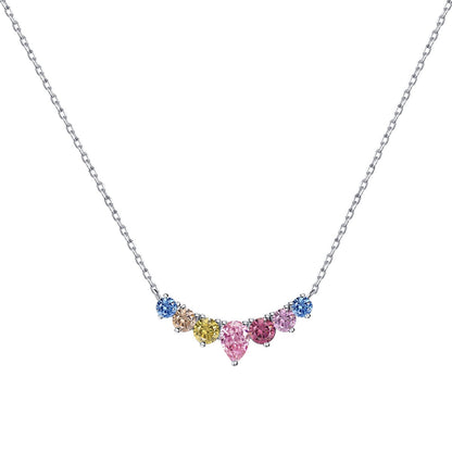 [Amore]Dainty Colorful Heart Necklace