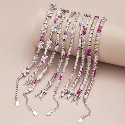 [Amore]Ornate Colorful Butterfly Shape Round Cut Daily Bracelet