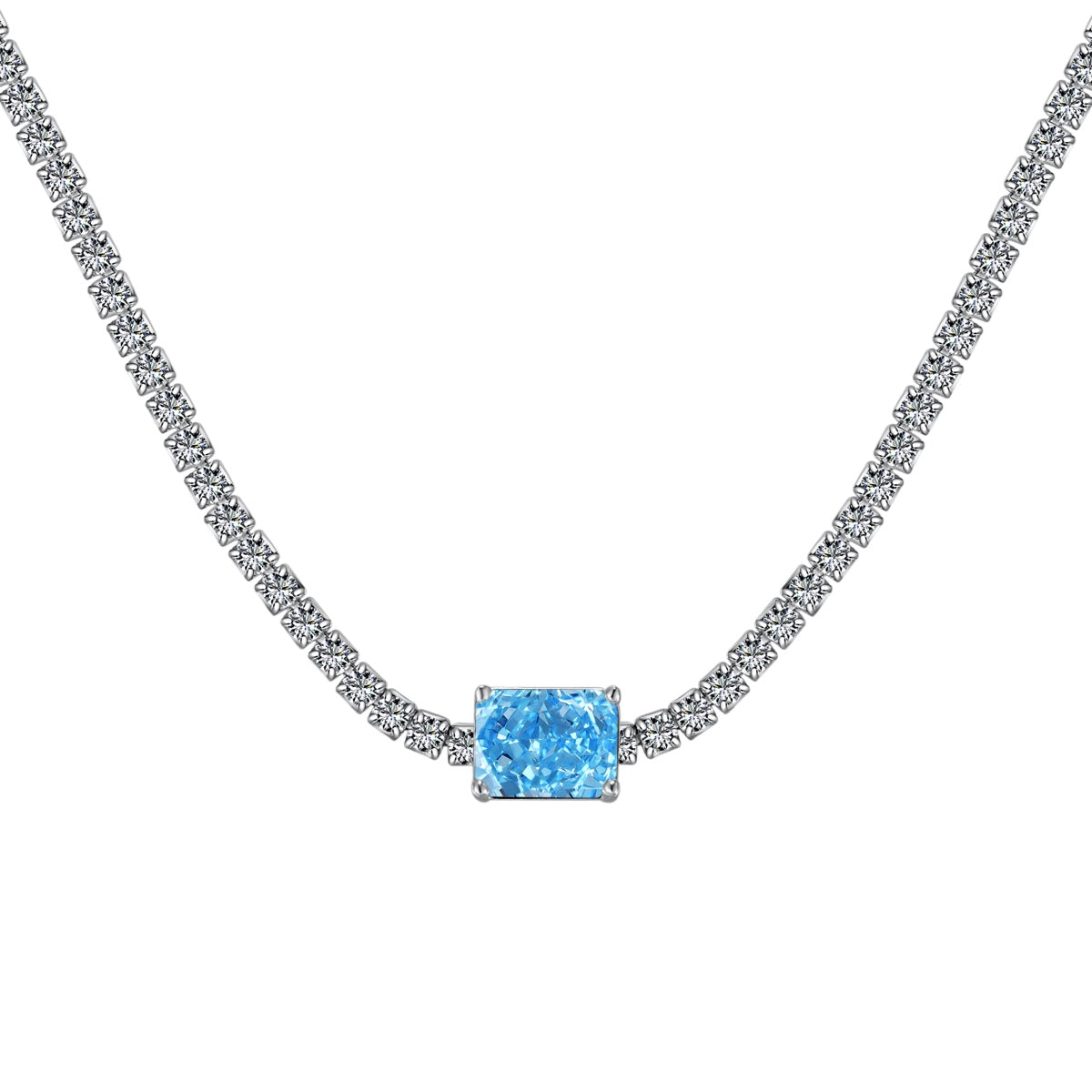 [Amore]2.0 carat Ornate Emerald Cut Necklace