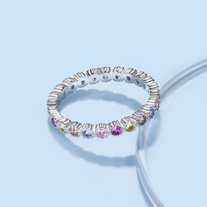 [Amore]Exquisite Colorful Round Cut Party Ring