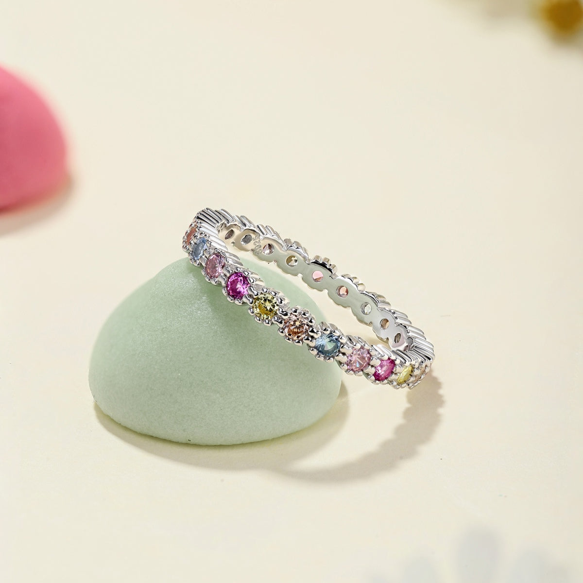[Amore]Exquisite Colorful Round Cut Party Ring