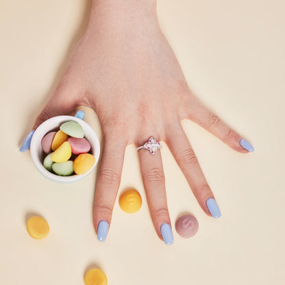 [Amore]Luxurious Colorful Flower Shape Banquet Ring