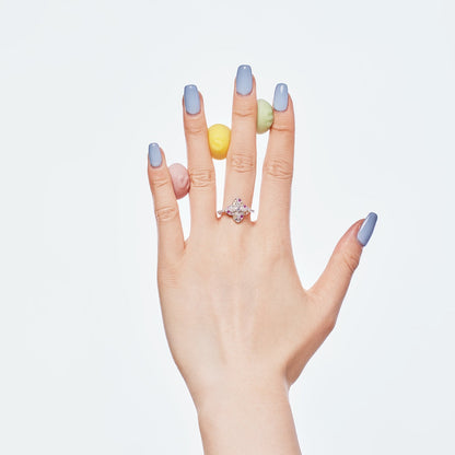 [Amore]Luxurious Colorful Flower Shape Banquet Ring