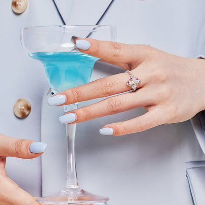 [Amore]Luxurious Colorful Flower Shape Banquet Ring