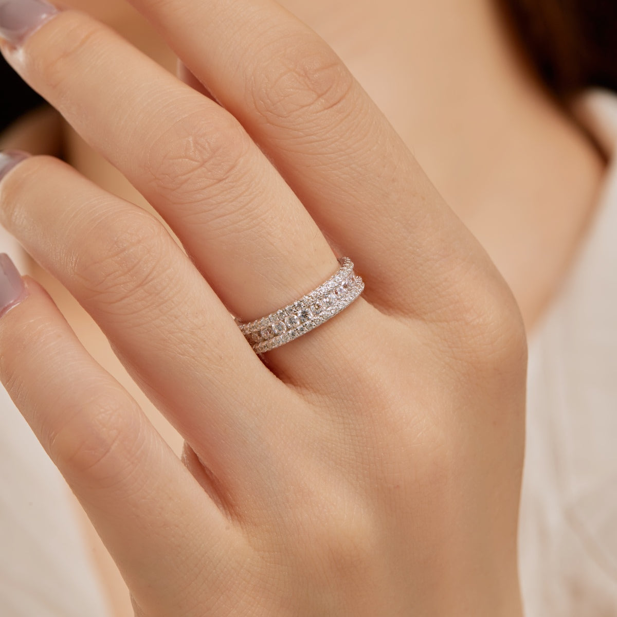 [Amore]Delicate Colorful Round Cut Daily Ring