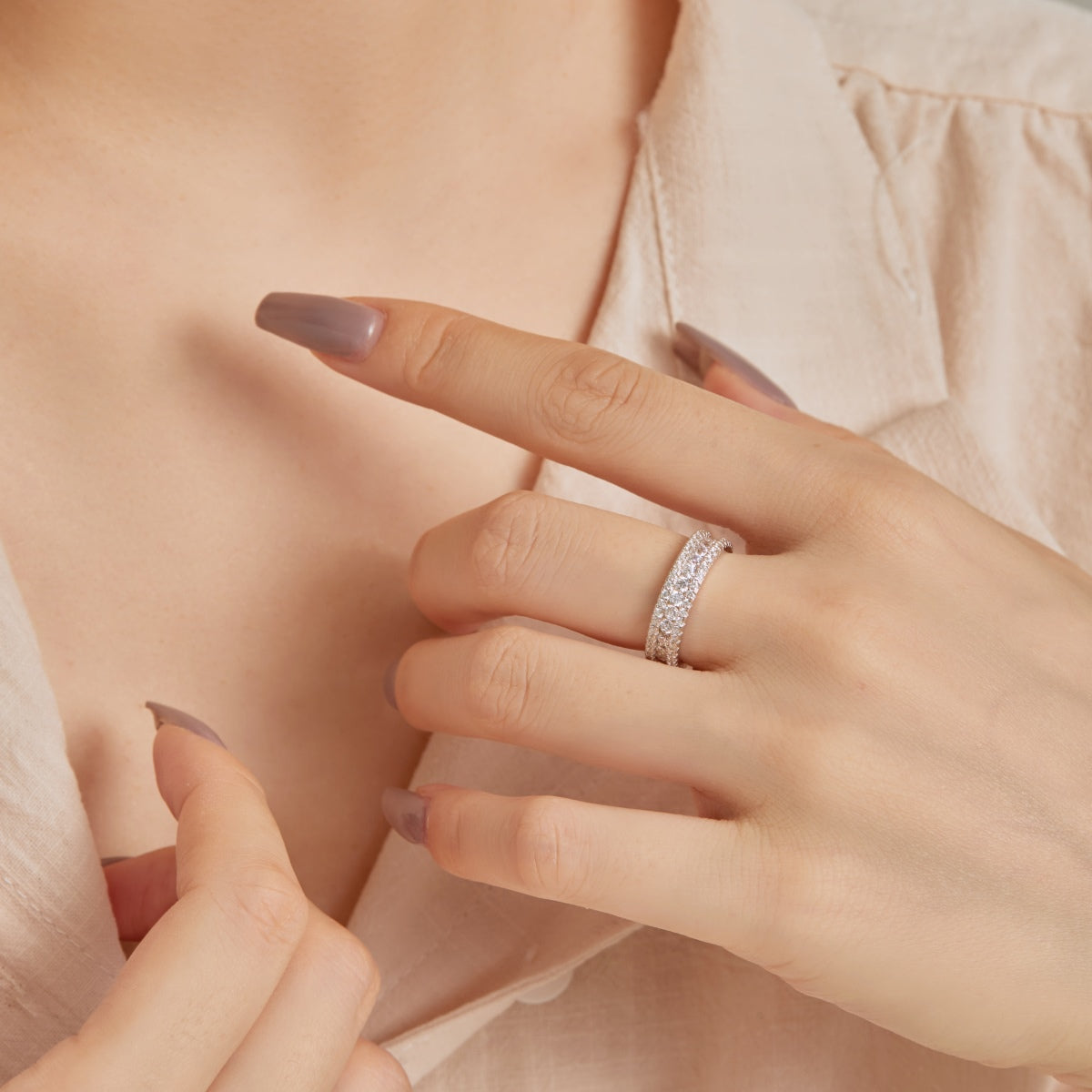 [Amore]Delicate Colorful Round Cut Daily Ring