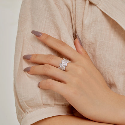 [Amore]Luxurious Colorful Radiant Cut Daily Ring