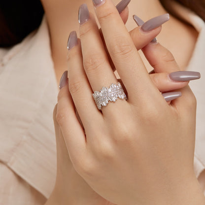 [Amore]Luxurious Colorful Radiant Cut Daily Ring