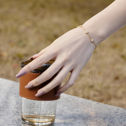 [Amore]Four-Leaf Clover Hollow Butterfly Bracelet