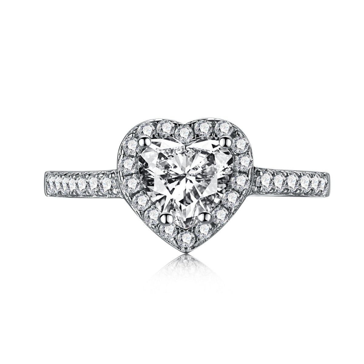 [Amore]Eternity Splashy Romantic Heart Shape Lover Ring