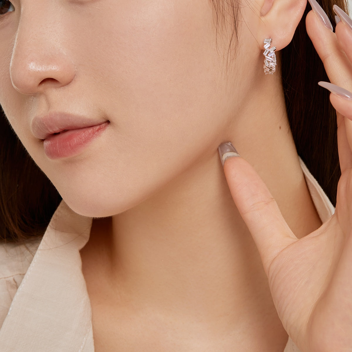 [Amore]Dazzling Colorful Emerald Cut Daily Earrings