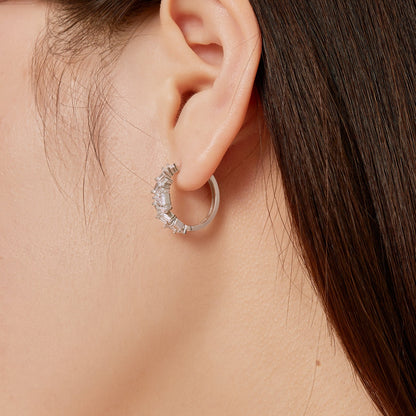 [Amore]Dazzling Colorful Emerald Cut Daily Earrings