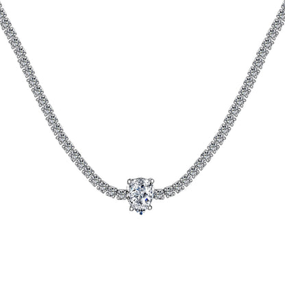 [Amore]1.0 carat Unique Pear Cut Tennis Necklace