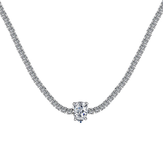 [Amore]1.0 carat Unique Pear Cut Tennis Necklace
