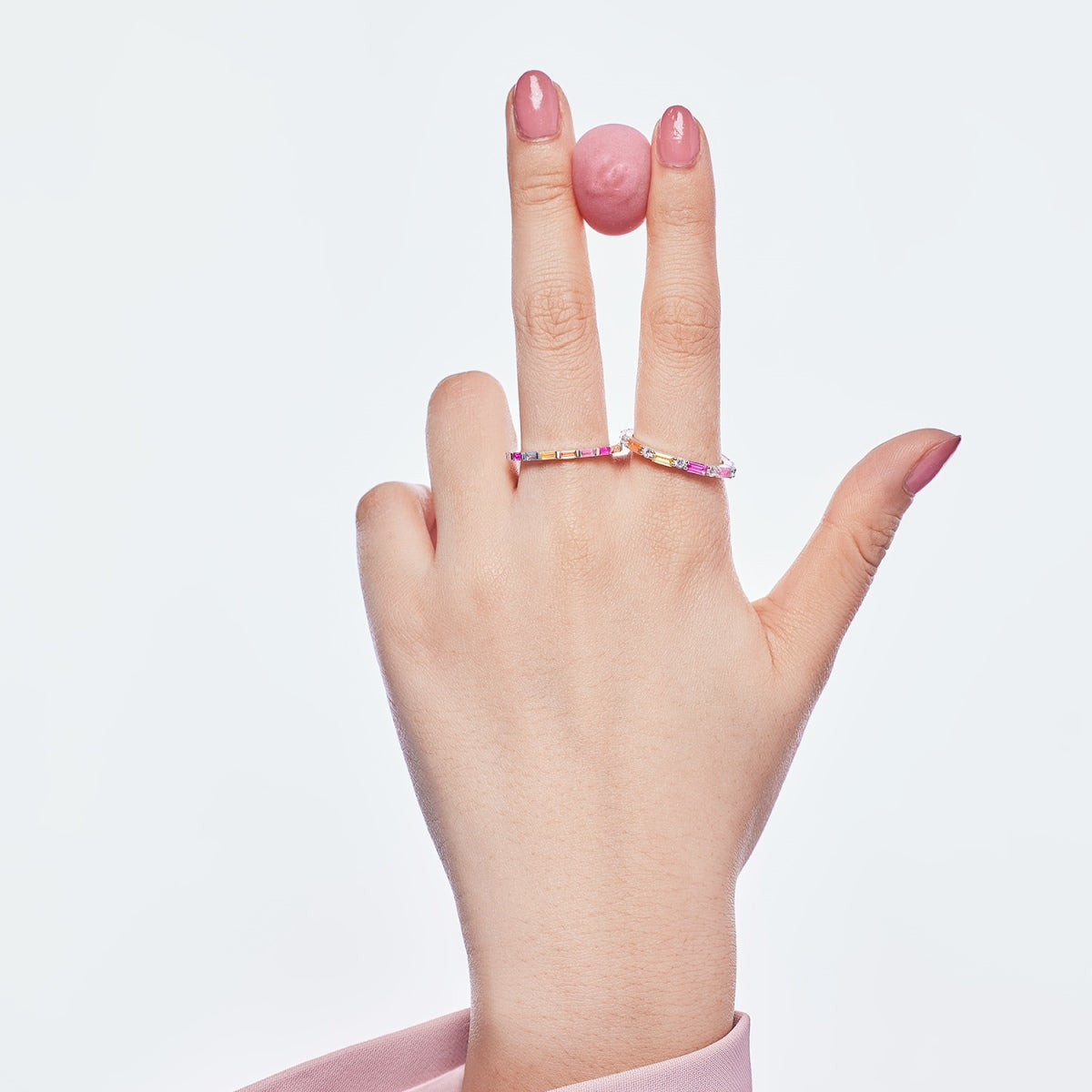[Amore]Exquisite Multicolored Emerald Cut Daily Ring