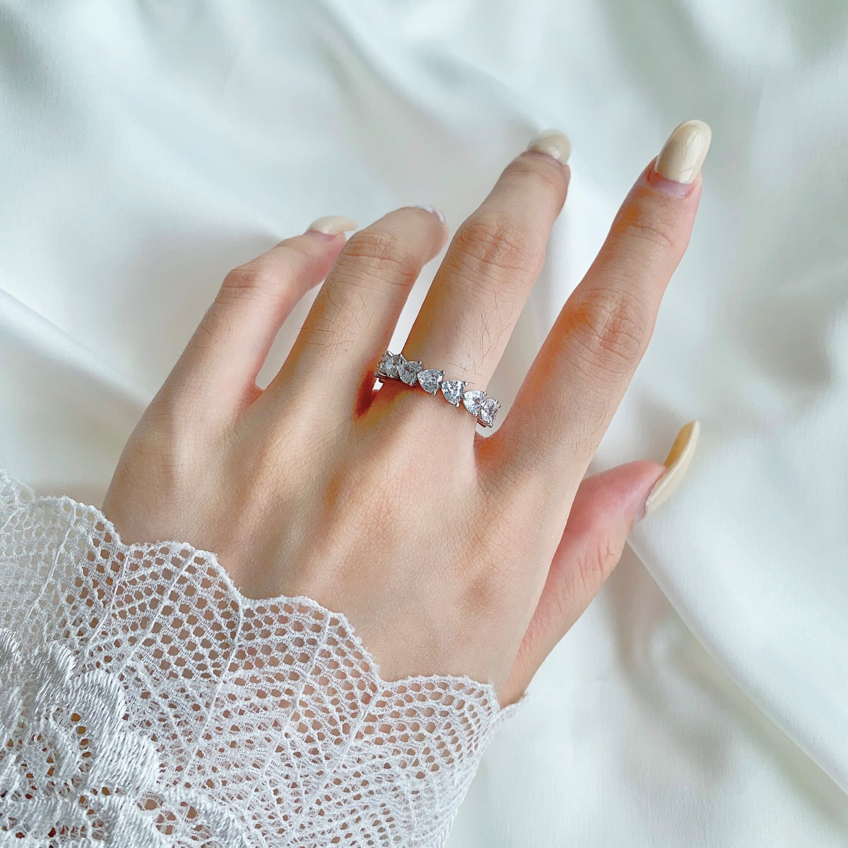 [Amore]0.25 Carat Radiant Romance Heart Cut Lover Ring