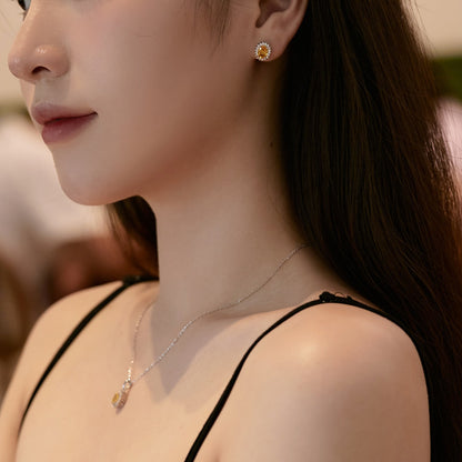 [Amore]Delicate Radiant Oval Cut Daily Earrings