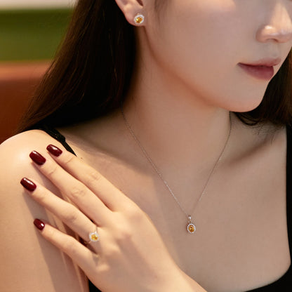 [Amore]Delicate Radiant Oval Cut Daily Earrings