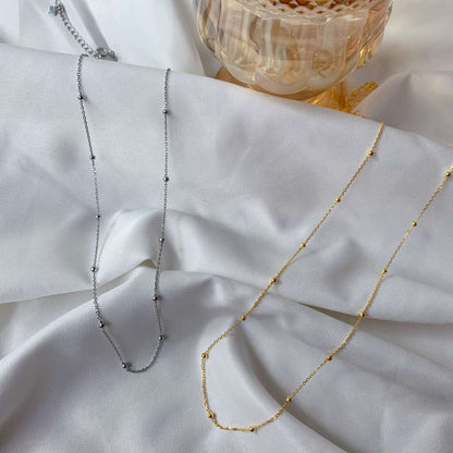 [Amore]Small Bead Clavicle Chain Simple Necklace