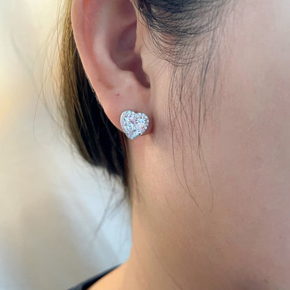 [Amore]Sparkling Heart Shape Lover Earrings