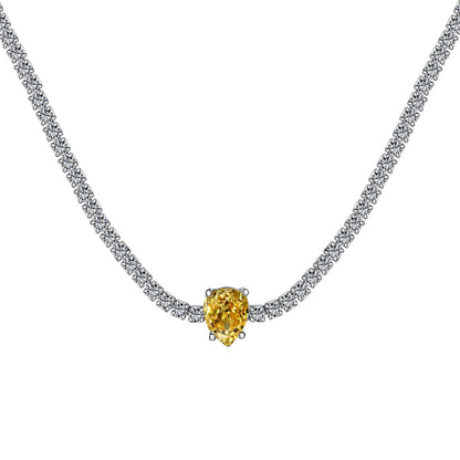 [Amore]1.0 carat Unique Pear Cut Tennis Necklace