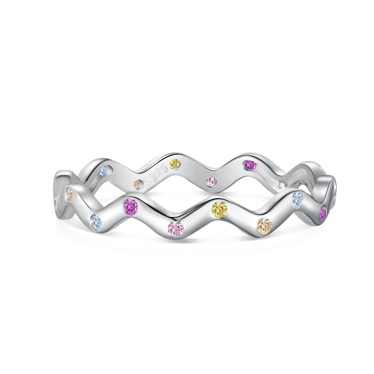 [Amore]Ornate Vibrant Round Cut Daily Ring
