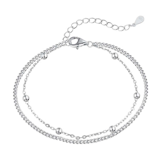 [Amore]Delicate Bead Double Layer Bracelet