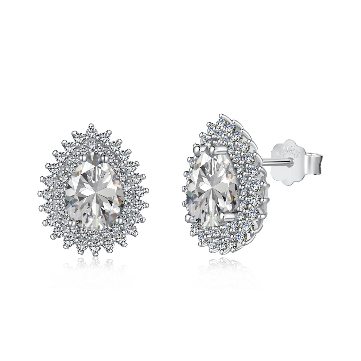 [Amore]Delicate Gorgeous Pear Cut Daily Earrings