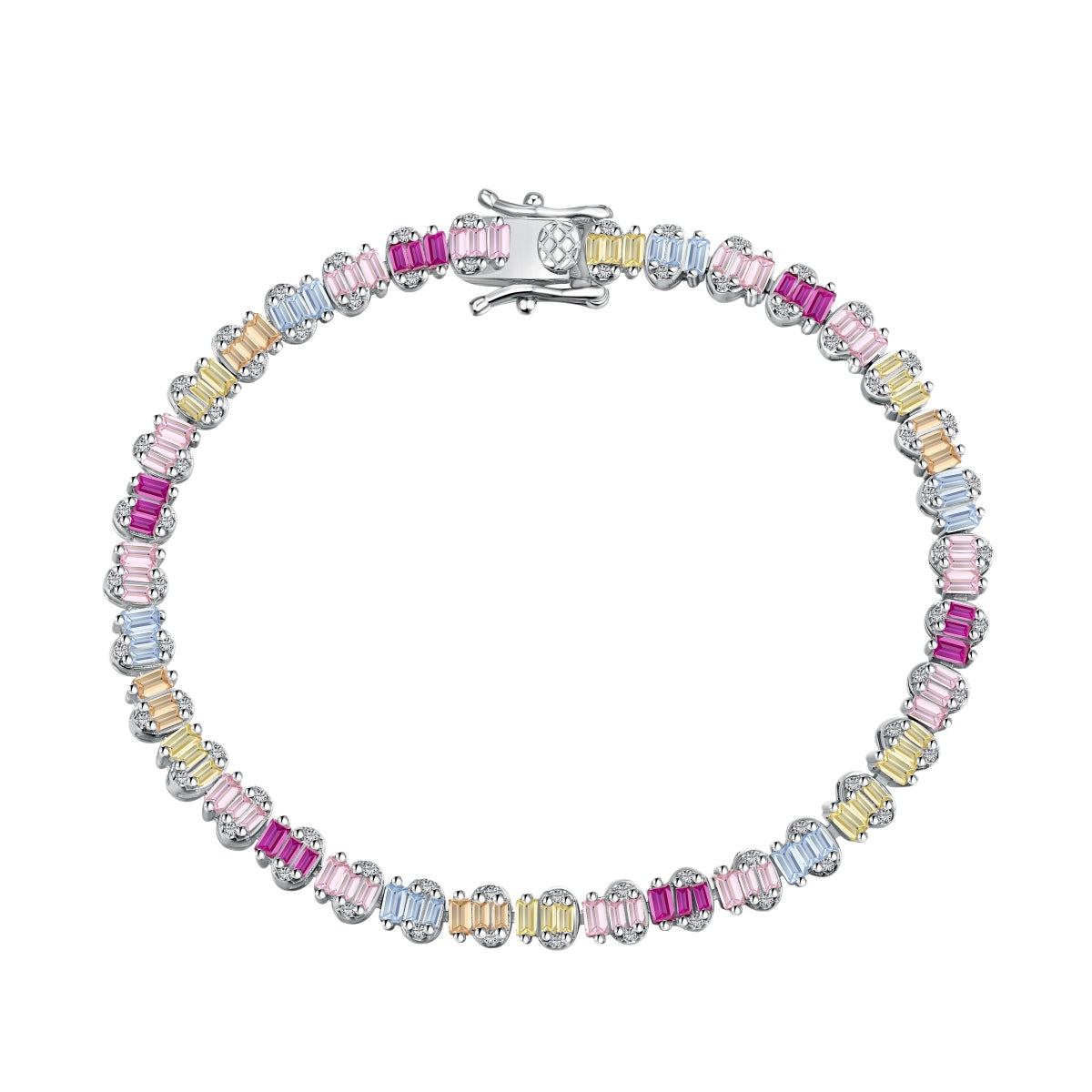 [Amore]Delicate Colorful Emerald Cut Party Bracelet